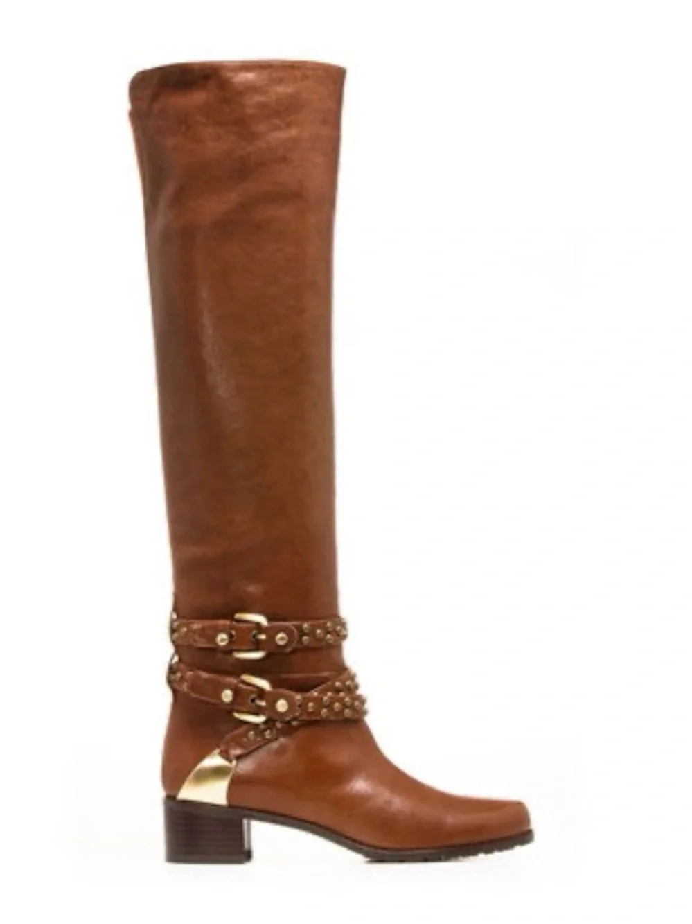 Stuart Weitzman brown over the knee Riding Boots with Studded Straps